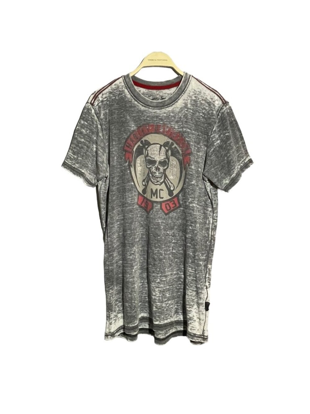 Harley Davidson Halloween Skull Skeleton Tshirt Men Size M Dyed Gray Distressed